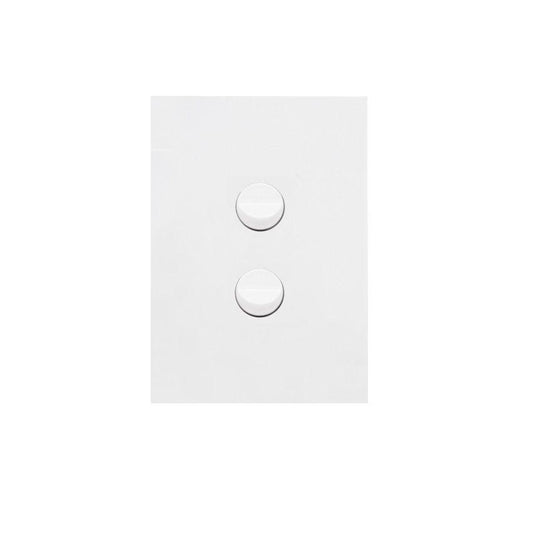 Hager Finesse 2 Gang Switch - Gloss White OR Matt White - WBQSV2 or WBQSV2-MW