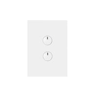 Hager Finesse 2 Gang Press Switch (Gloss White) - WBQSV2PB