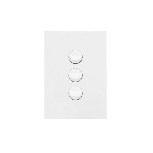 Hager Finesse 3 Gang Switch Matt White  - WBQSV3-MW