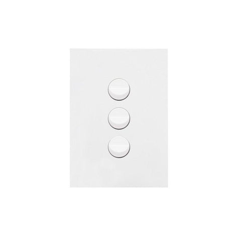 Hager Finesse 3 Gang Switch Matt White  - WBQSV3-MW