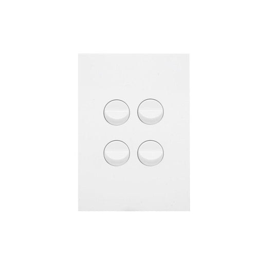 Hager Finesse 4 Gang Switch - Gloss White - WBQSV4