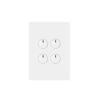 Hager Finesse 4 Gang Press Switch (Gloss White) - WBQSV4PB