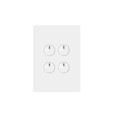Hager Finesse 4 Gang Press Switch (Gloss White) - WBQSV4PB