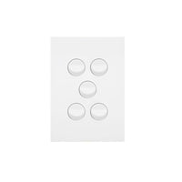 Hager Finesse 5 Gang Switch (Gloss White) - WBQSV5