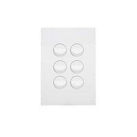 Hager Finesse 6 Gang Switch Gloss White - WBQSV6