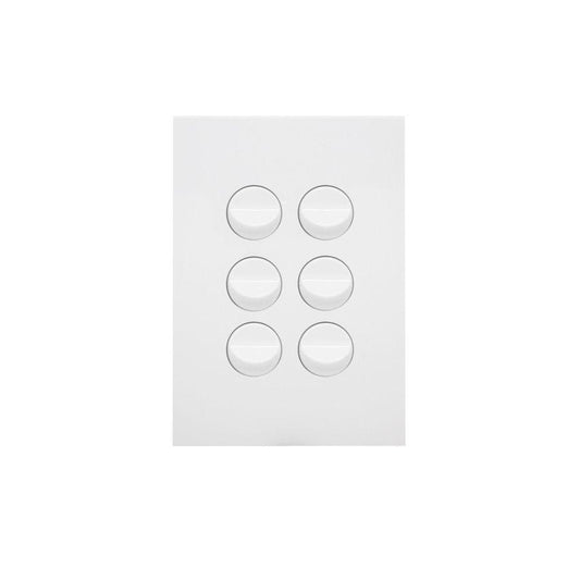 Hager Finesse 6 Gang Switch Gloss White - WBQSV6