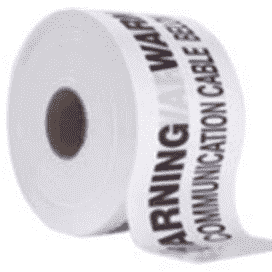 TAPE IDENT U/G CAUTION PVC 150mm - 100mtr WHITE COMMS - WATUMTW100