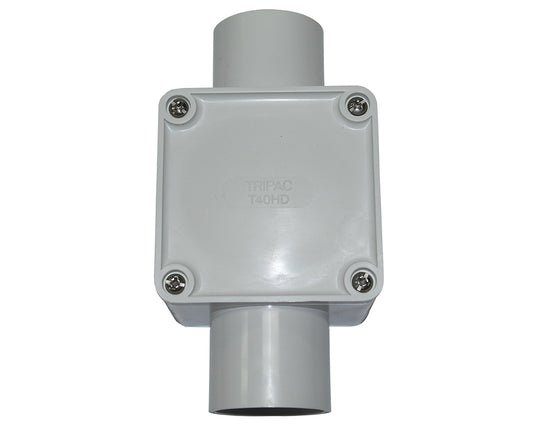 JUNCTION BOX SQUARE 40MM 2 WAY ENTRY - SJB2-40