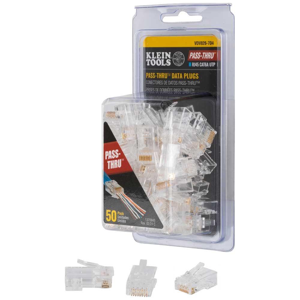 RJ45 PASS-THRU PLUG CAT6A 50 PACK A-VDV826-704