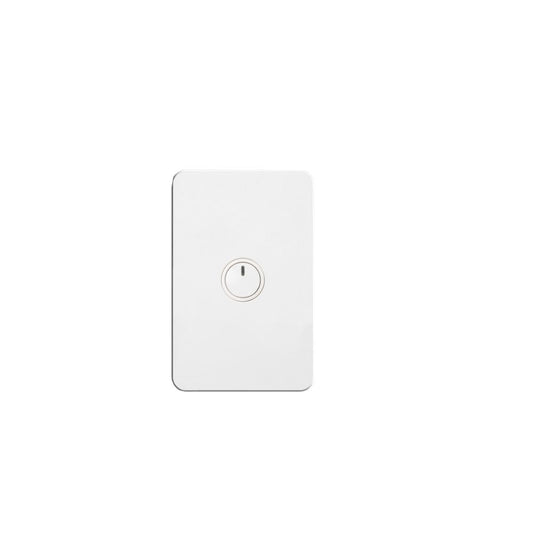 Hager Silhouette 1 Gang Button Switch With LED Indicator (White) - WBSEV1